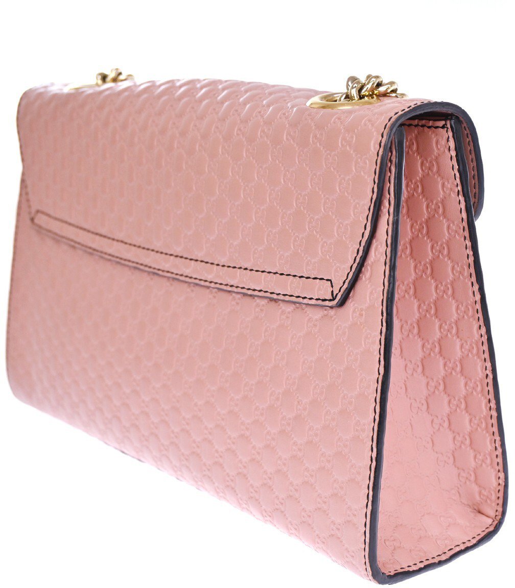 Gucci Gucci Emily Chain Flap Bag Microguccissima Leather Medium Roze