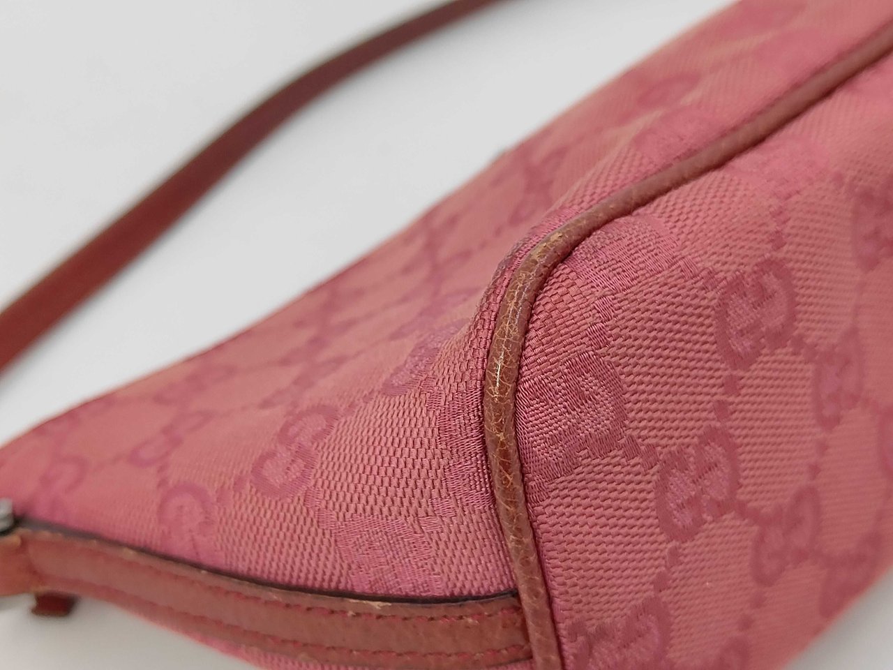 Gucci D-Ring Shoulder Bag (Outlet) GG Canvas Large Roze