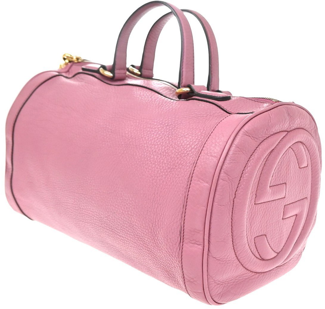 Gucci Soho Boston Leather Roze