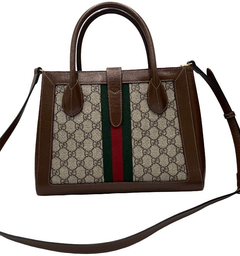 Gucci Gucci Jackie 1961 Web Tote GG Canvas and Leather Large Bruin