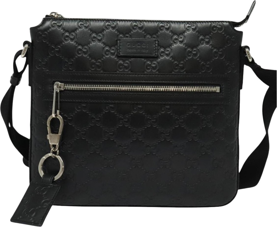 Gucci Signature Zip Messenger Guccissima Leather Small Zwart