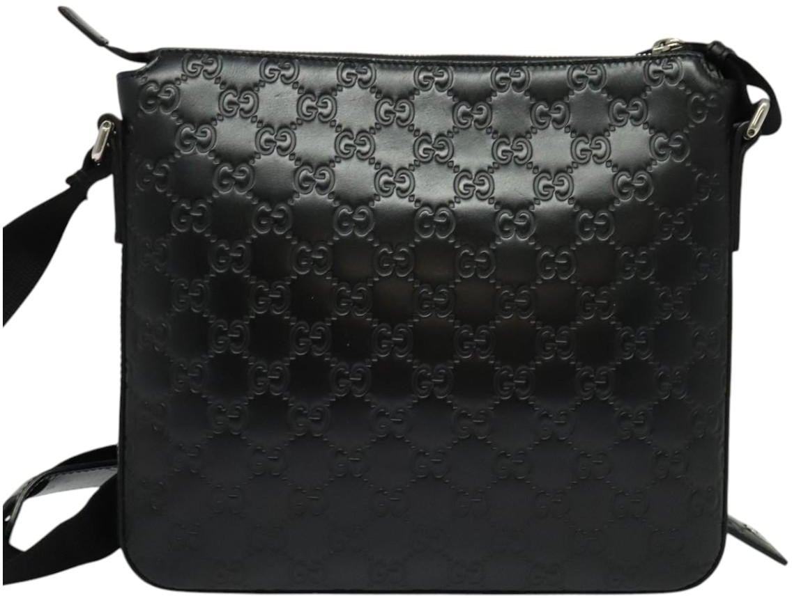 Gucci Signature Zip Messenger Guccissima Leather Small Zwart