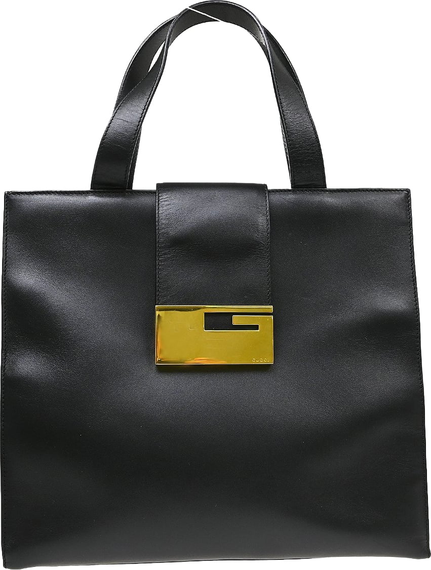 Gucci Vintage square G Leather Zwart