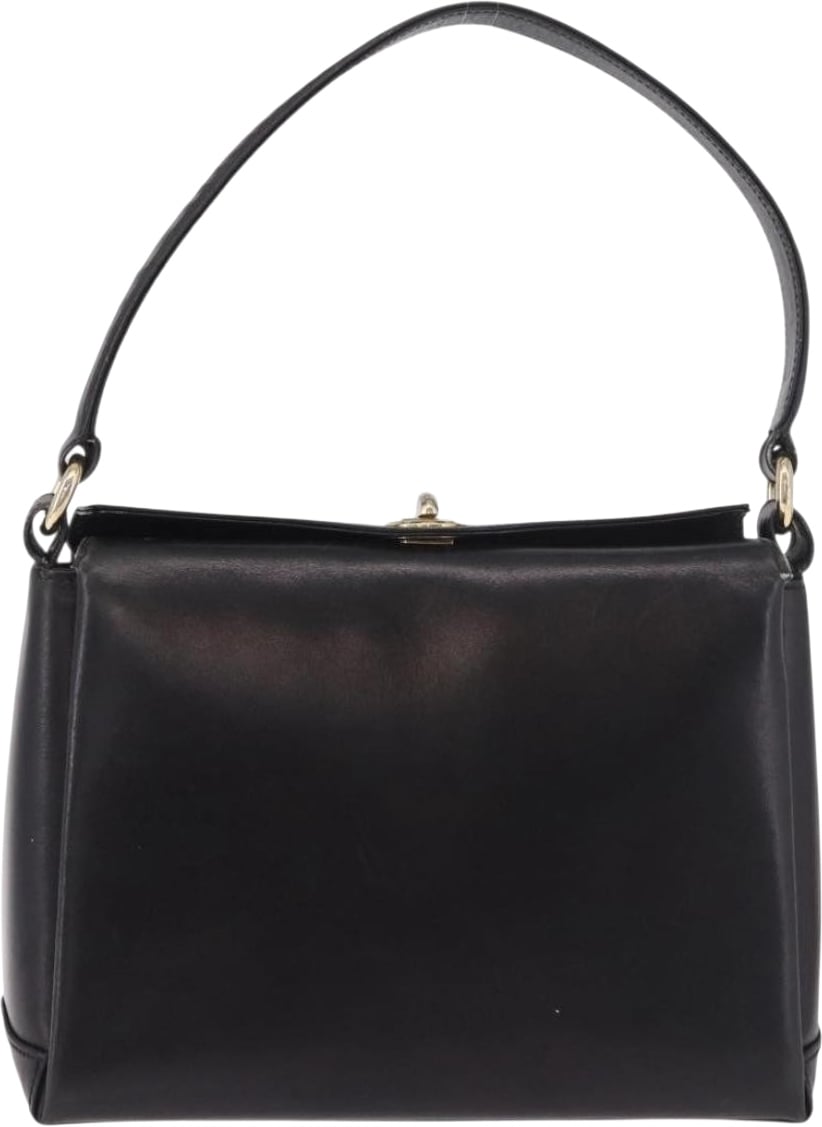 Gucci Vintage Convertible Bamboo Box Leather Small Zwart