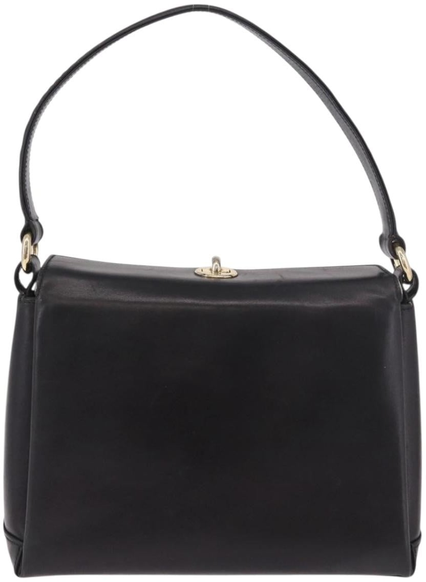 Gucci Vintage Convertible Bamboo Box Leather Small Zwart