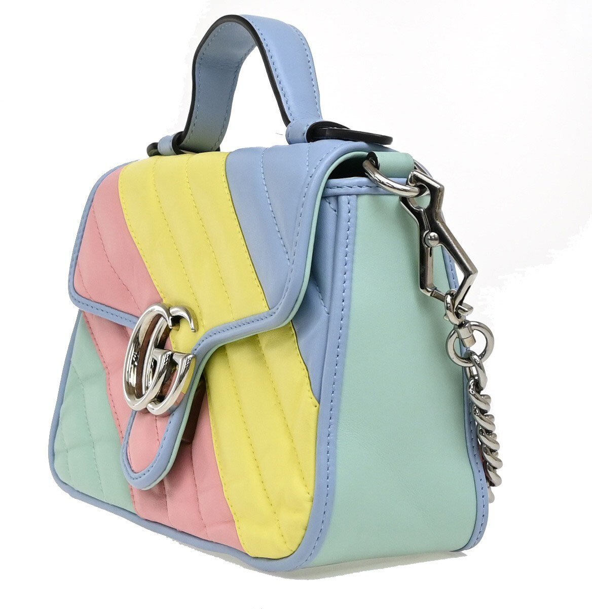 Gucci Gucci GG Marmont Top Handle Bag Leather Mini Divers