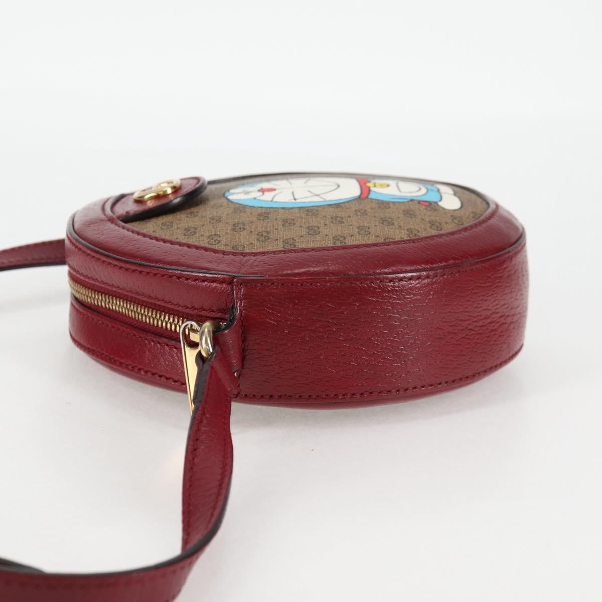 Gucci Gucci Doraemon Round Shoulder Bag Printed Mini GG Coated Canvas Beige