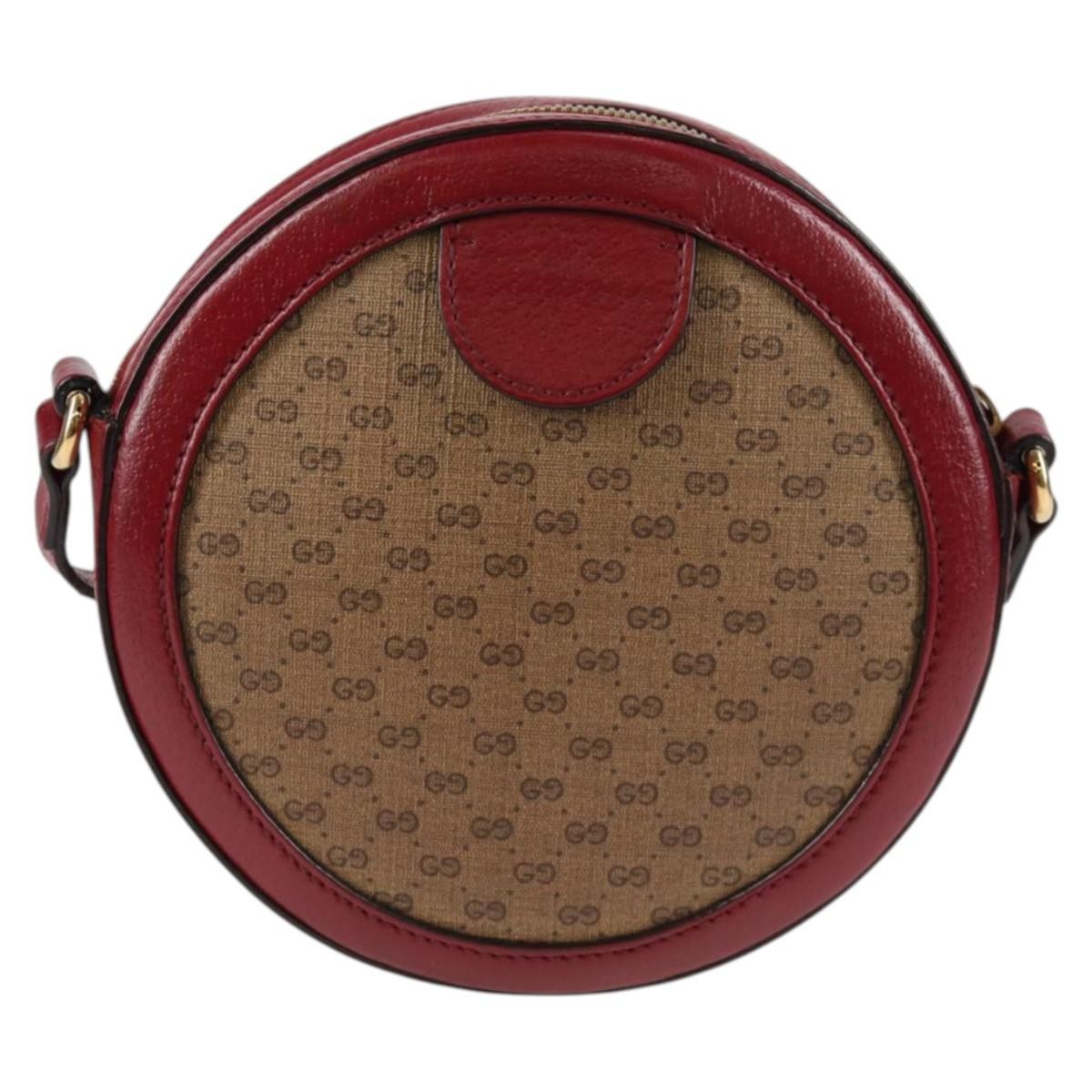 Gucci Gucci Doraemon Round Shoulder Bag Printed Mini GG Coated Canvas Beige