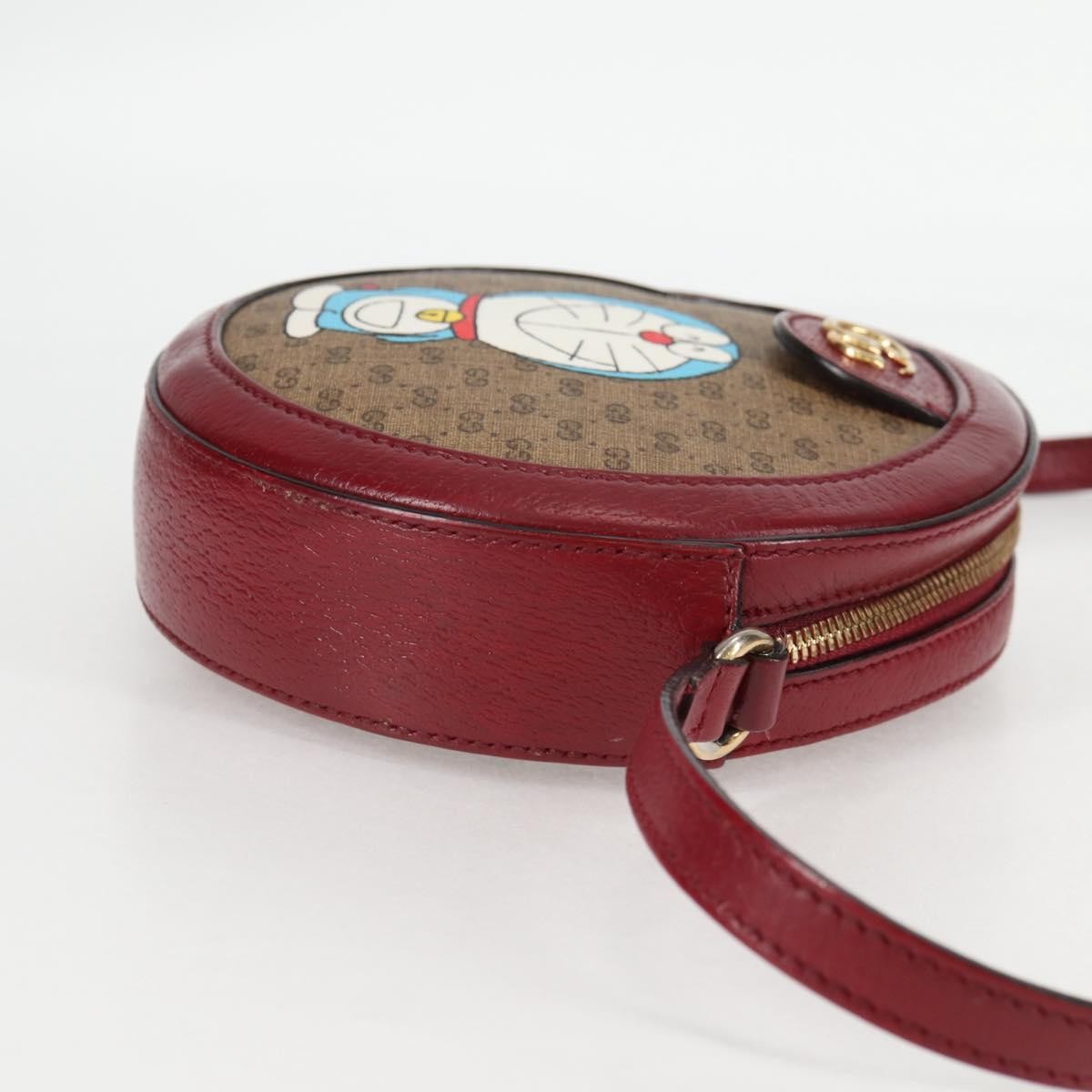 Gucci Gucci Doraemon Round Shoulder Bag Printed Mini GG Coated Canvas Beige