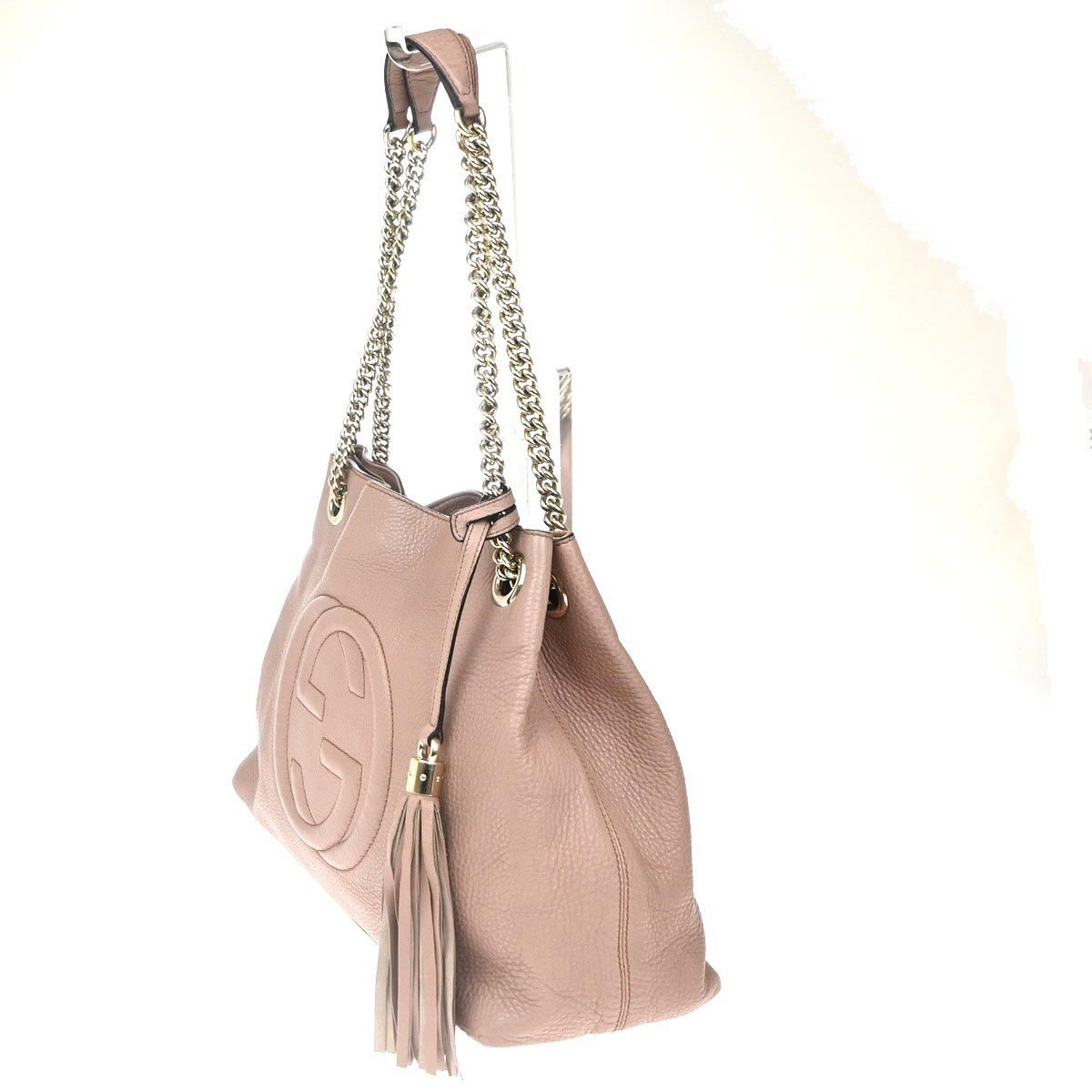 Gucci Soho Chain Strap Shoulder Bag Leather Medium Roze