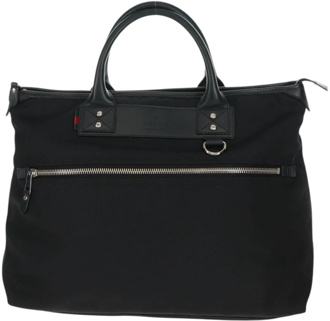 Gucci Gucci Signature Web Loop Tote Techno Canvas Medium Zwart