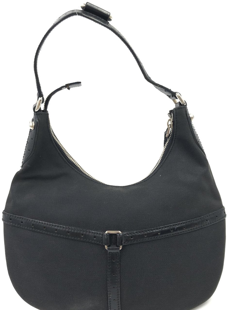 Gucci Reins Web Hobo Canvas Medium Zwart