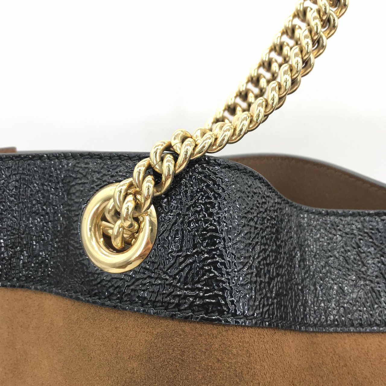 Gucci Rajah Chain Tote Suede XL Bruin