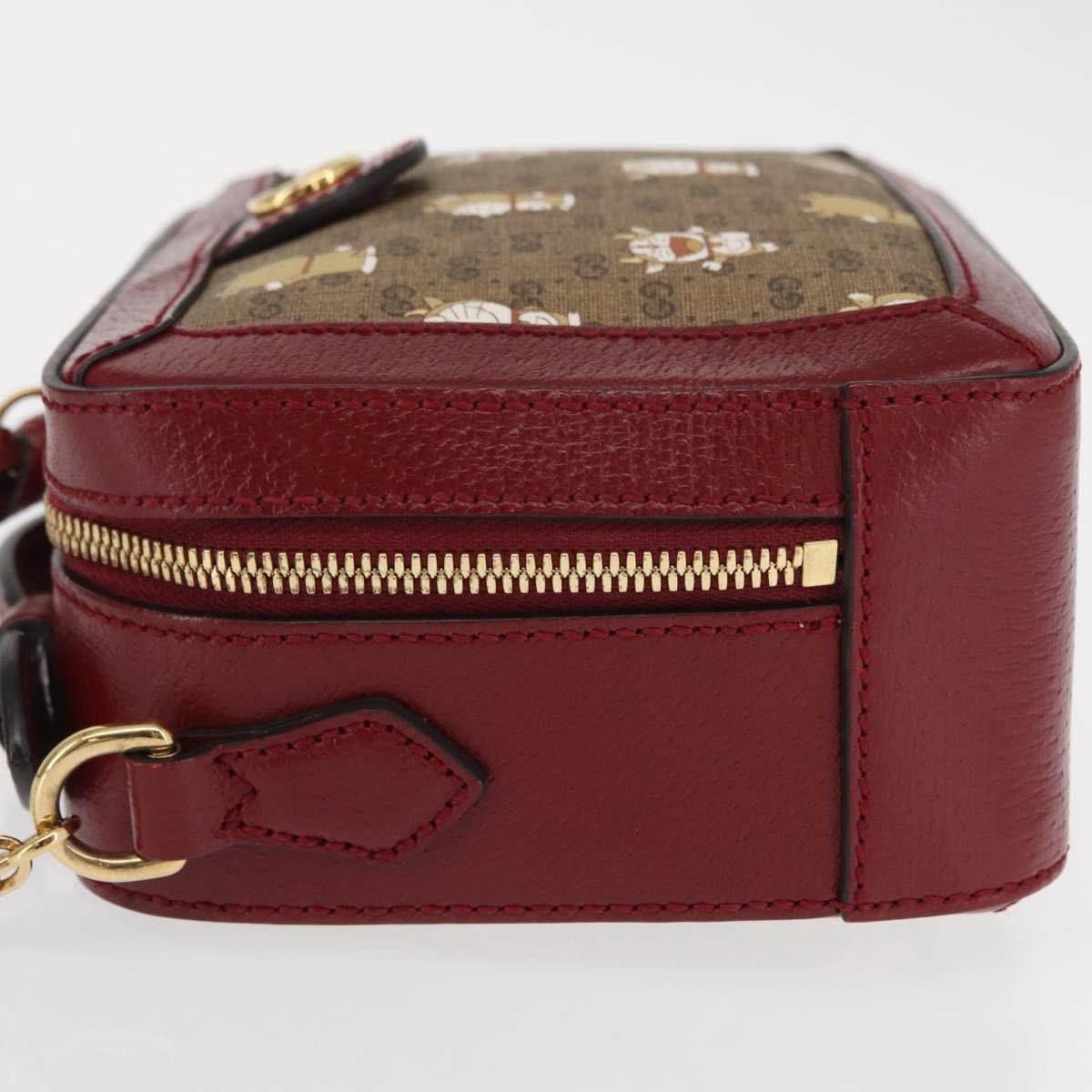 Gucci Doraemon Ophidia Zip Around Camera Bag Printed Mini GG Coated Canvas Mini Beige