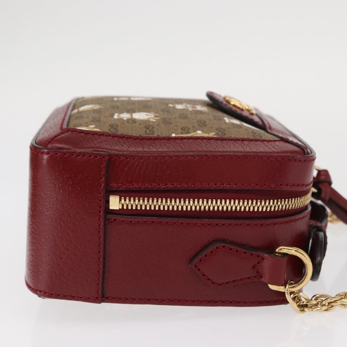 Gucci Doraemon Ophidia Zip Around Camera Bag Printed Mini GG Coated Canvas Mini Beige