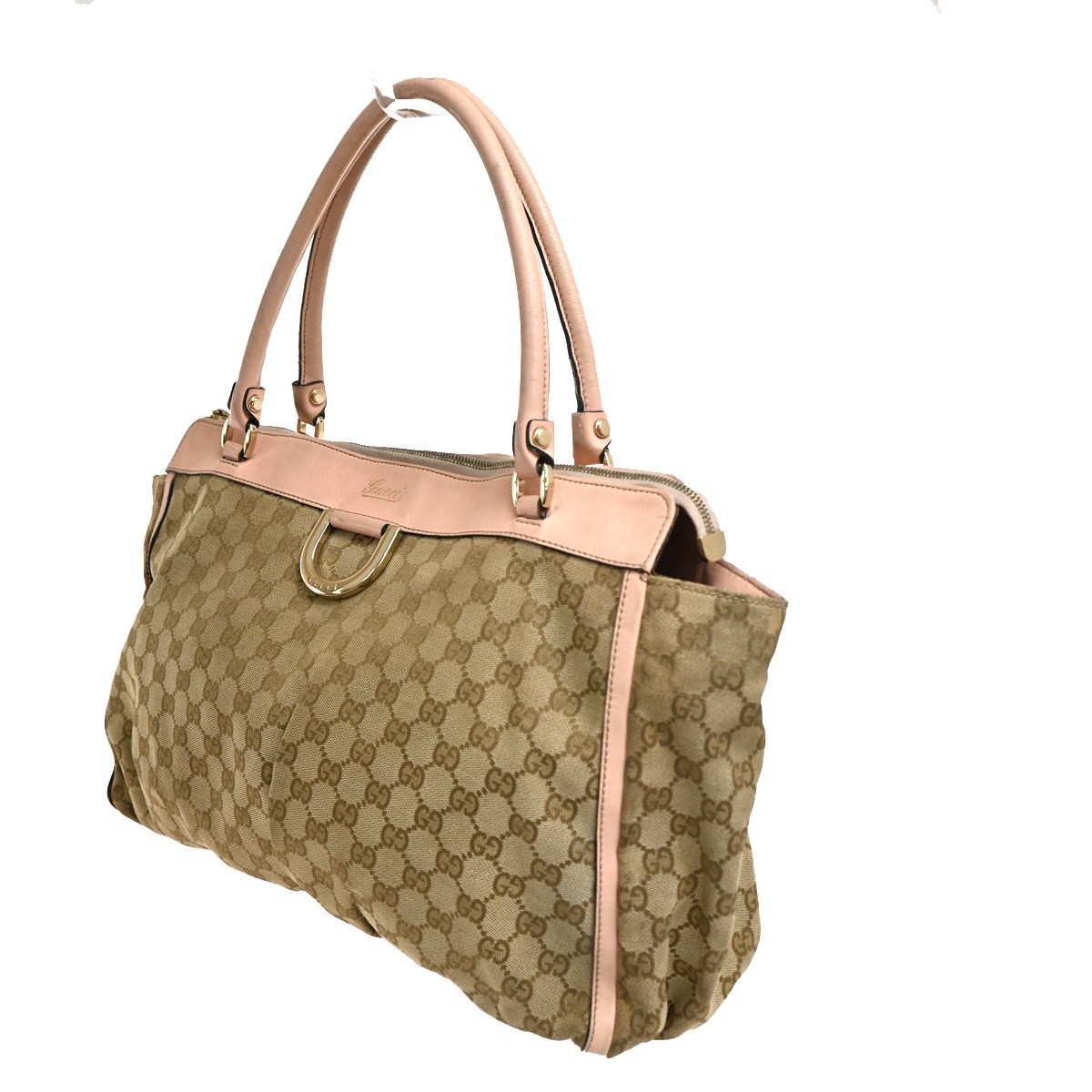 Gucci Gucci D-Ring Shoulder Bag GG Canvas Medium Bruin