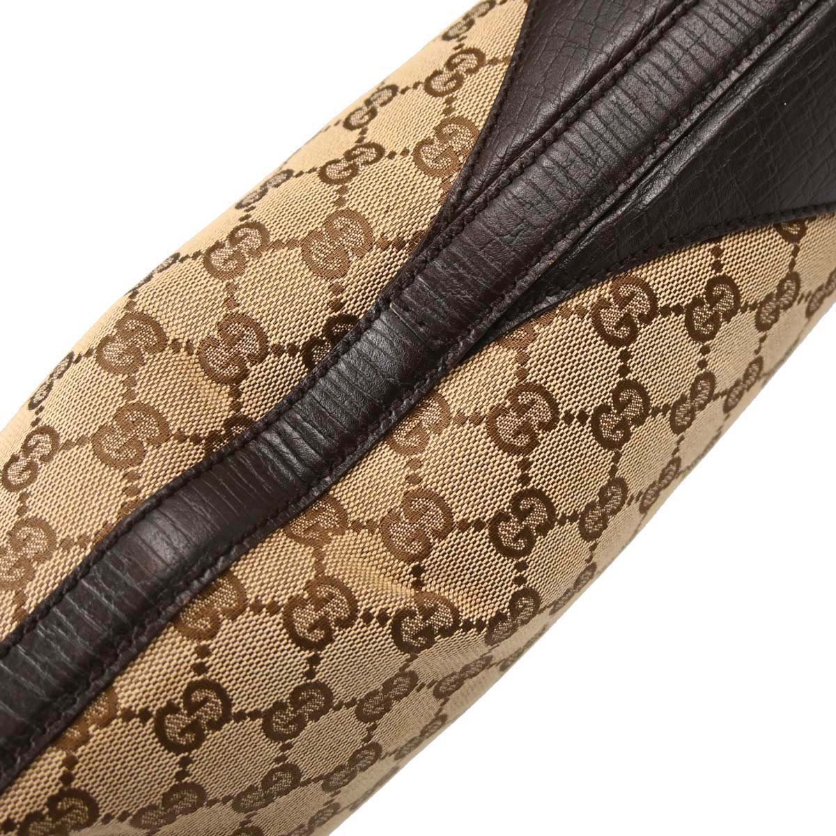 Gucci Vintage Horsebit Shoulder bag Canvas Bruin