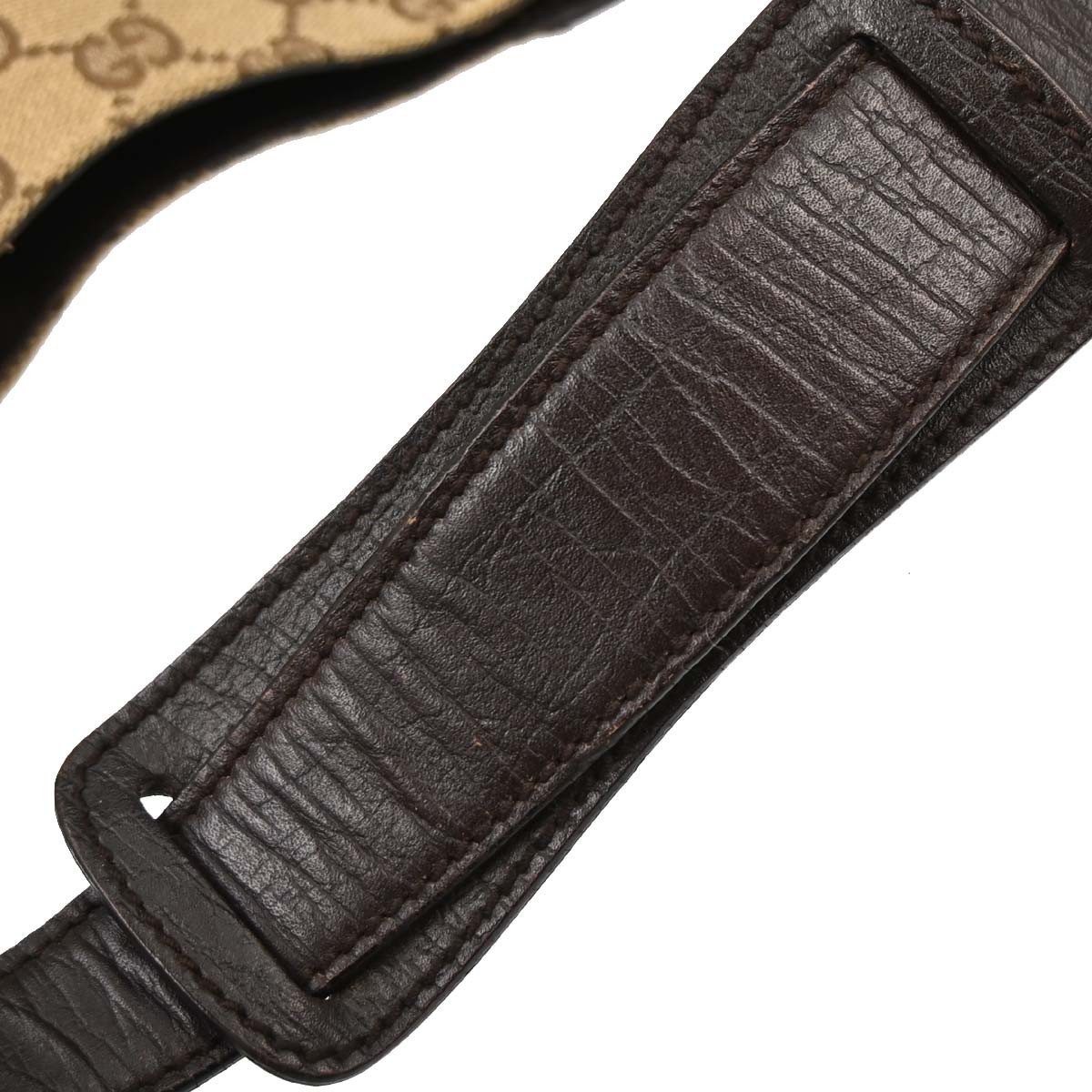 Gucci Vintage Horsebit Shoulder bag Canvas Bruin