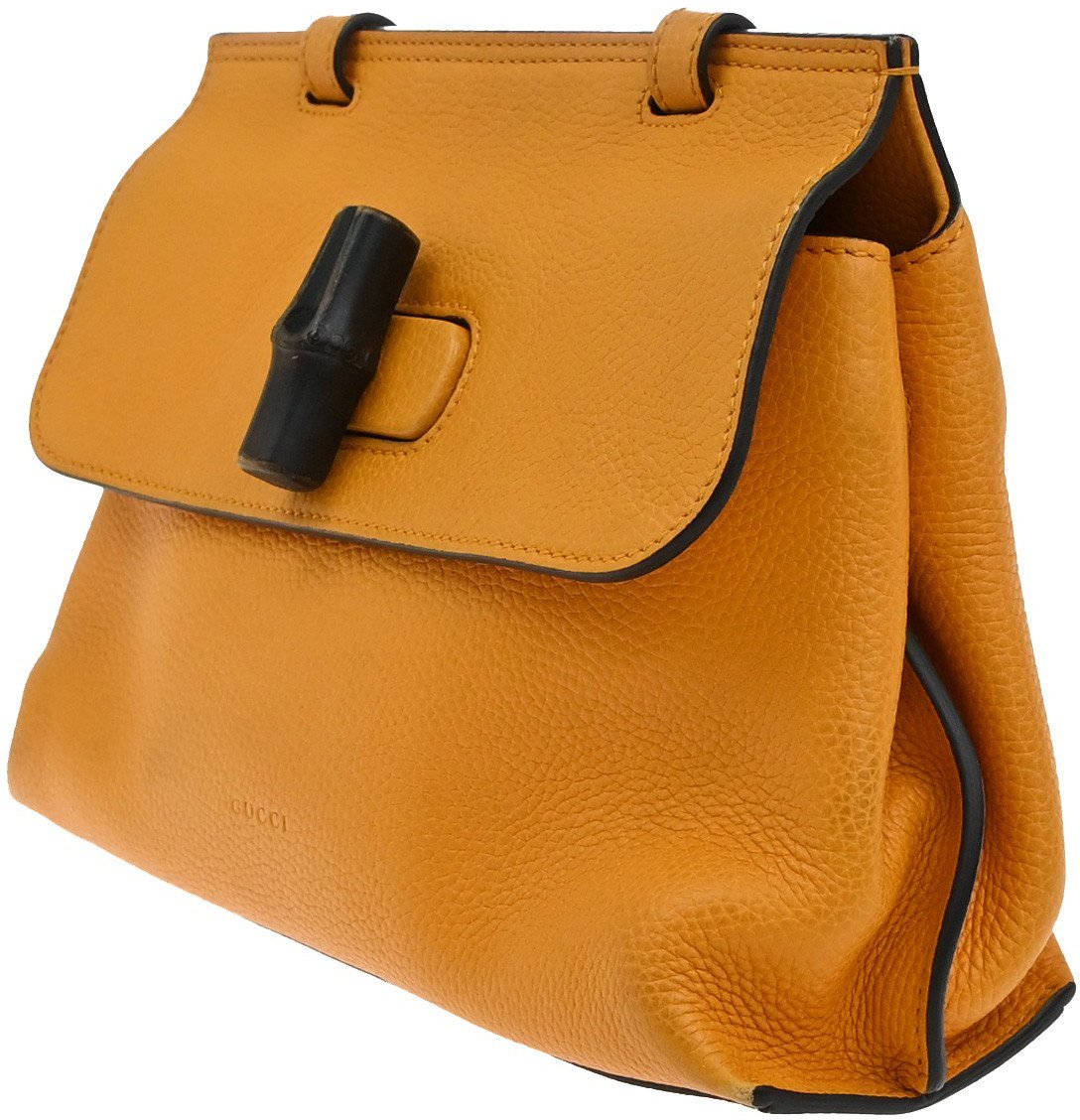 Gucci Gucci Bamboo Daily Top Handle Bag Leather Medium Oranje
