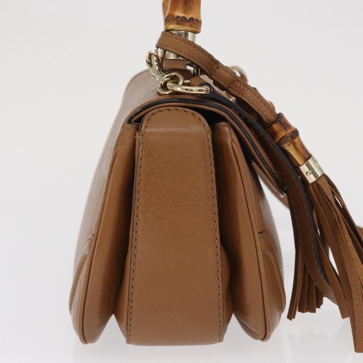 Gucci Gucci New Bamboo 1921 Top Handle Bag Leather Medium Bruin