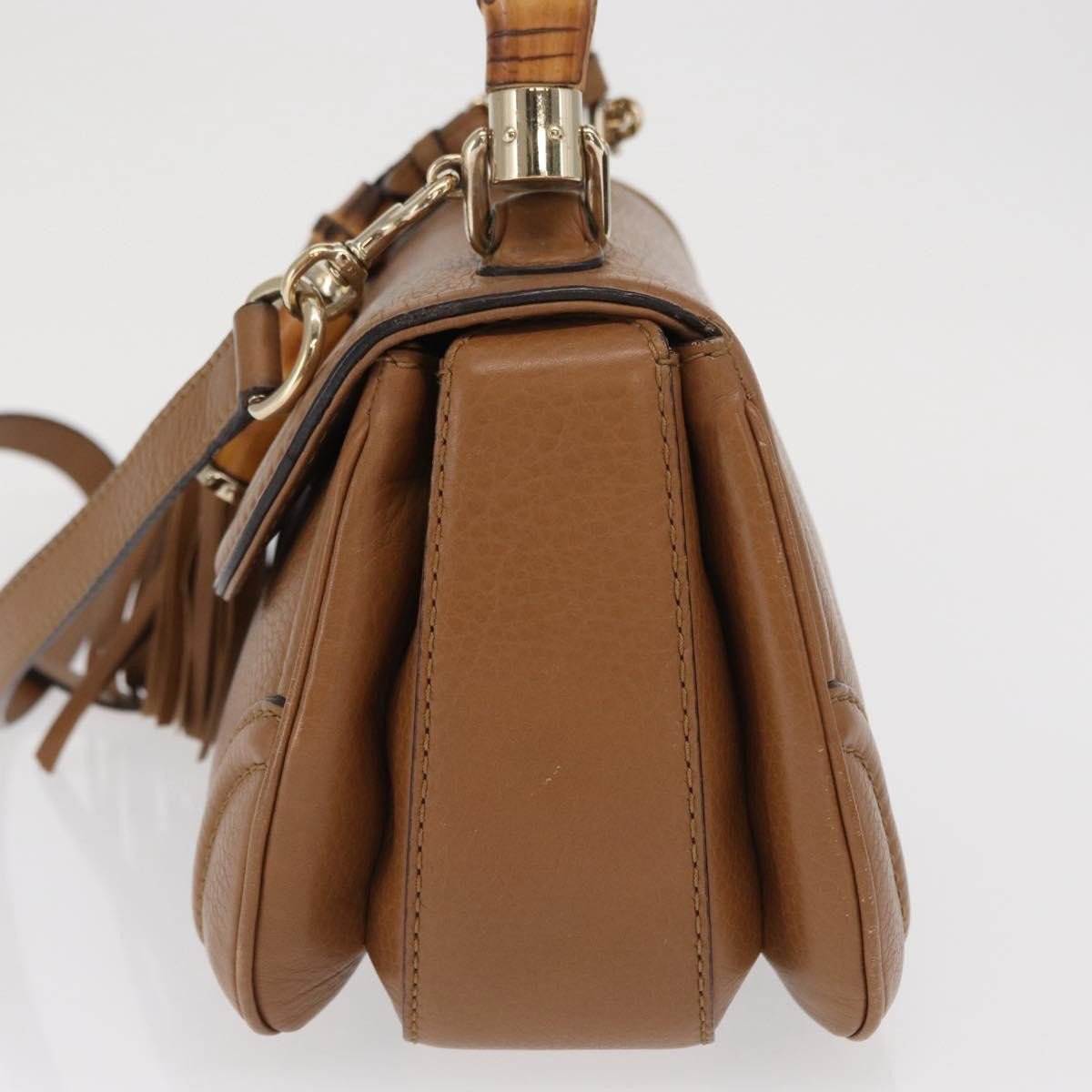 Gucci Gucci New Bamboo 1921 Top Handle Bag Leather Medium Bruin
