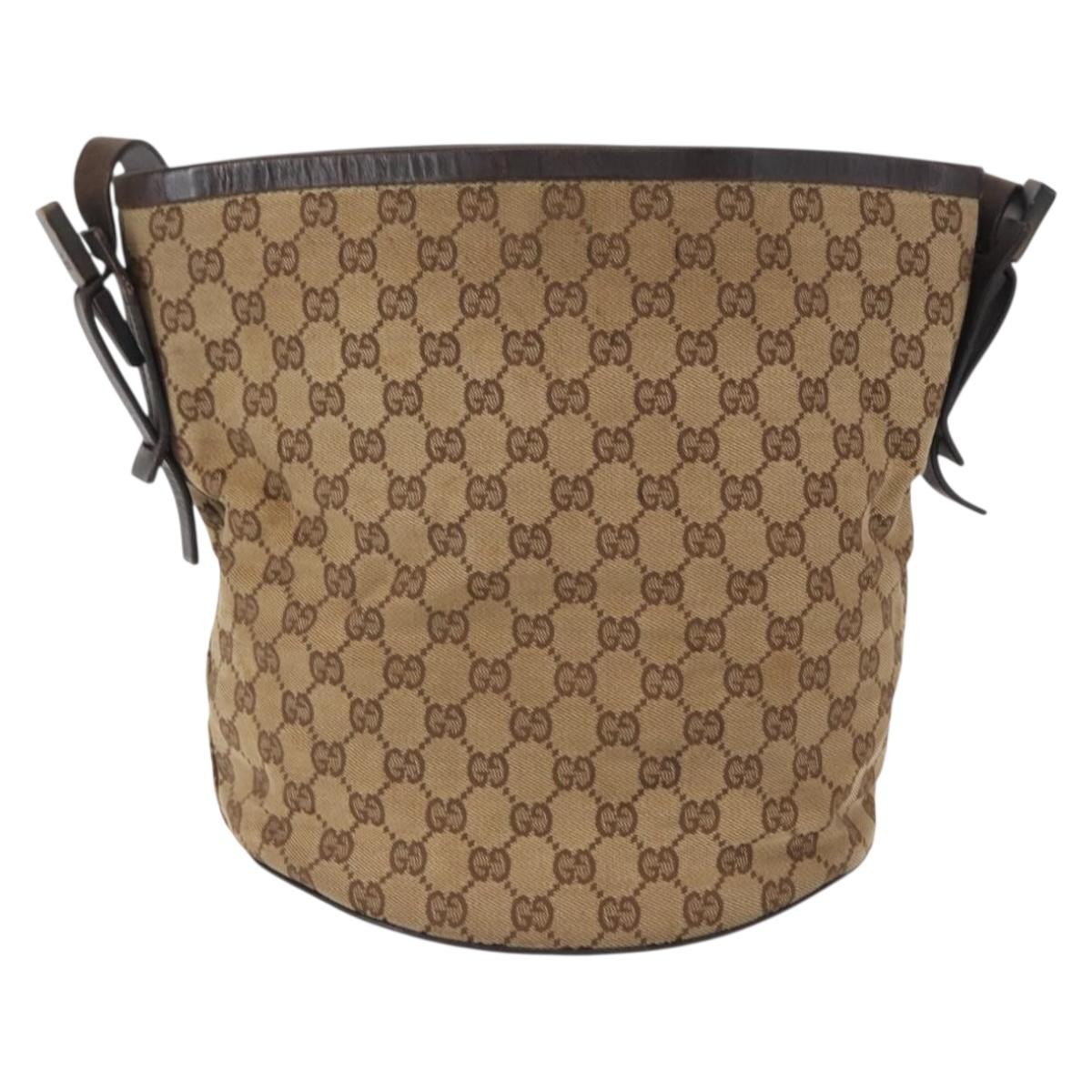 Gucci Gucci Vintage Bucket Crossbody Bag Mini GG Coated Canvas Mini Beige