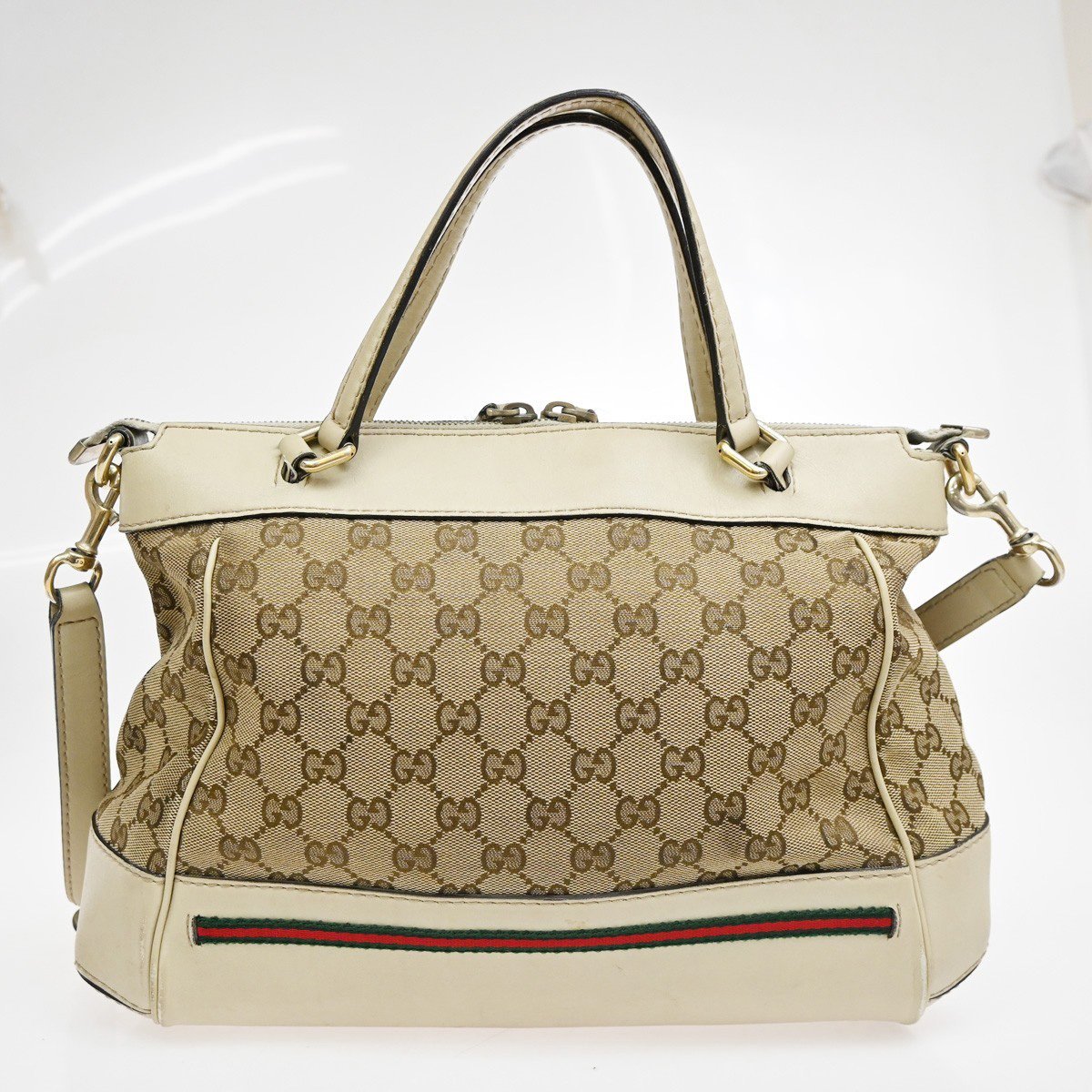 Gucci Gucci Mayfair Convertible Tote GG Canvas Large Bruin