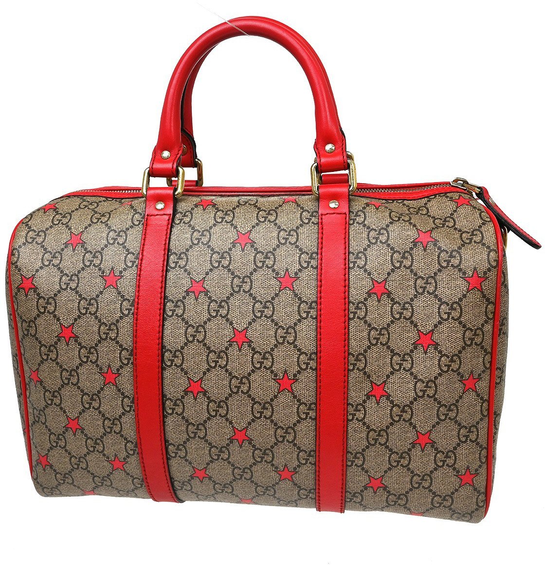Gucci Vintage Duffle GG Coated Canvas Large Beige