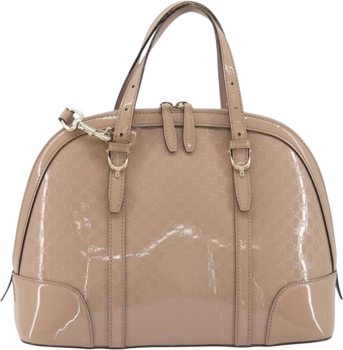 Gucci Nice Top Handle Microguccissima Patent Medium Beige