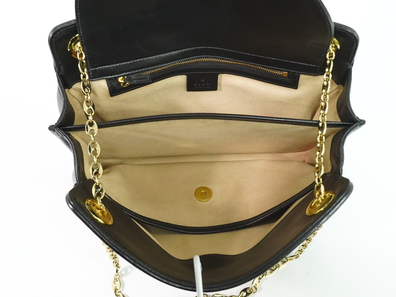 Gucci Gucci Marina Chain Shoulder Bag Leather Mini Zwart