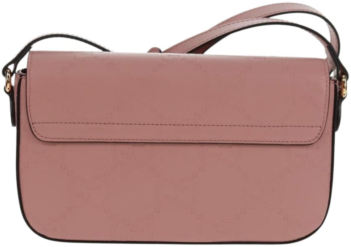 Gucci Gucci Envelope Flap Crossbody Bag Jumbo GG Embossed Leather Super Mini Roze