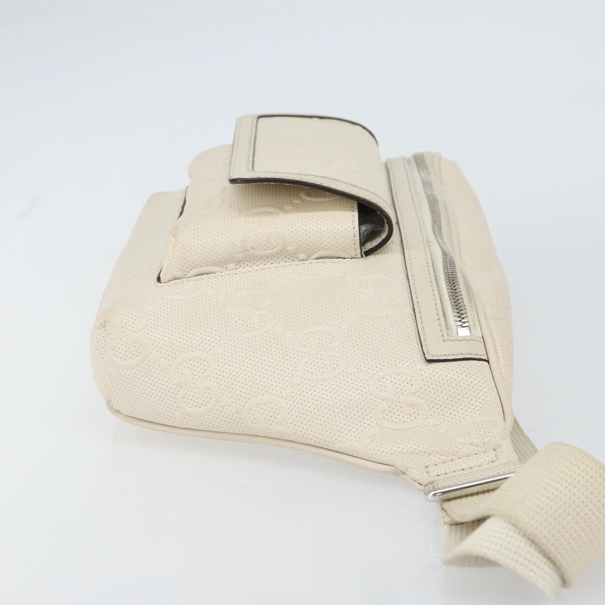 Gucci Gucci Front Pocket Belt Bag GG Embossed Perforated Leather Wit