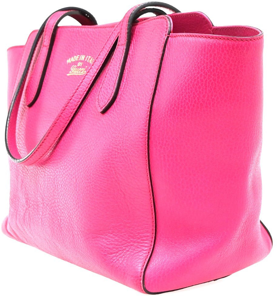 Gucci Swing Tote Leather Medium Roze