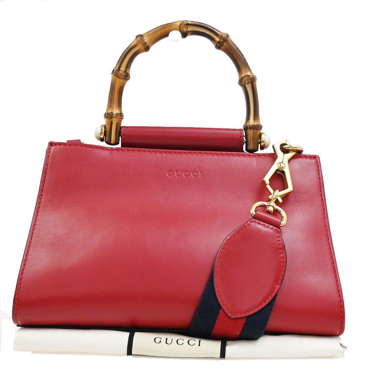 Gucci Gucci Nymphaea Top Handle Bag Leather Small Rood