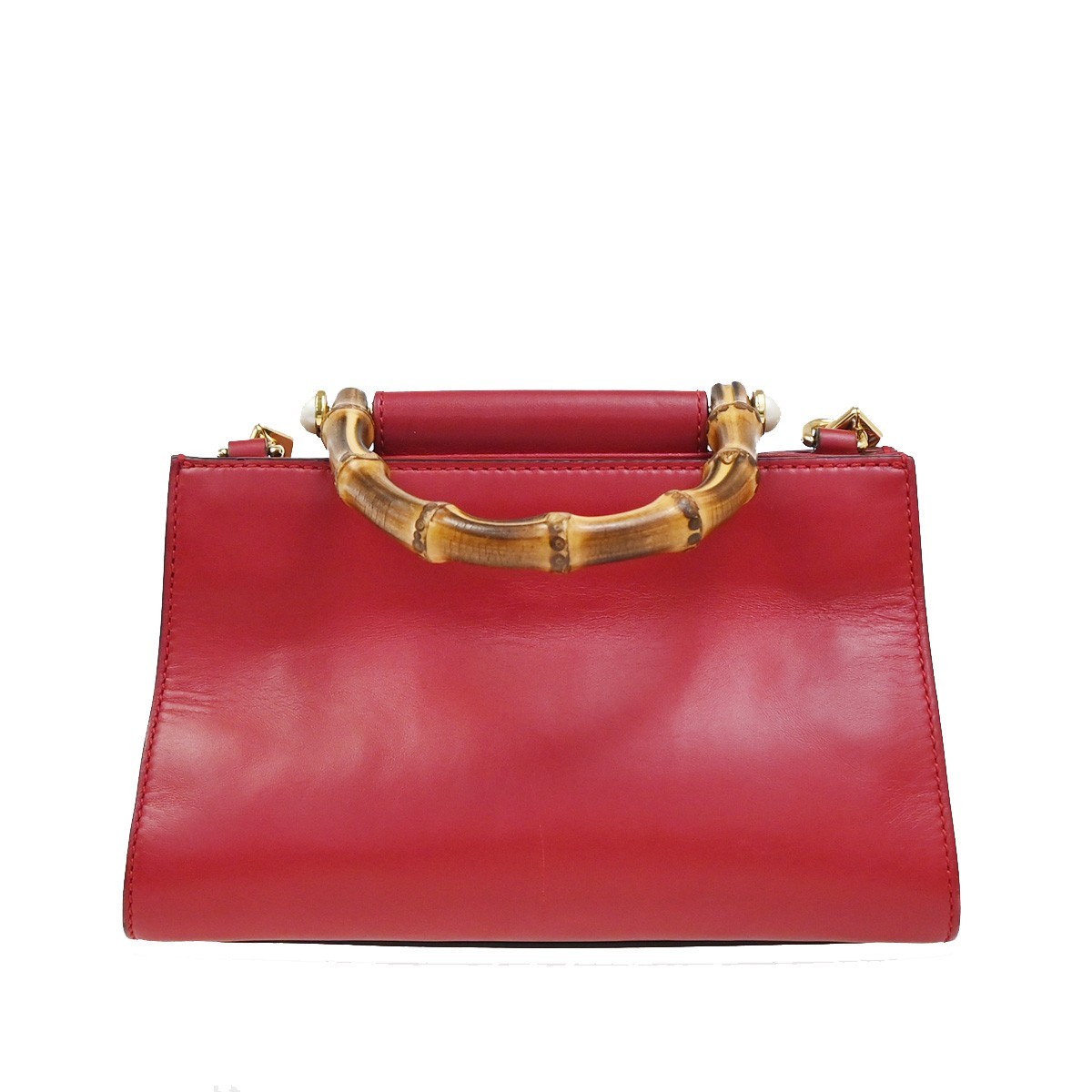 Gucci Gucci Nymphaea Top Handle Bag Leather Small Rood