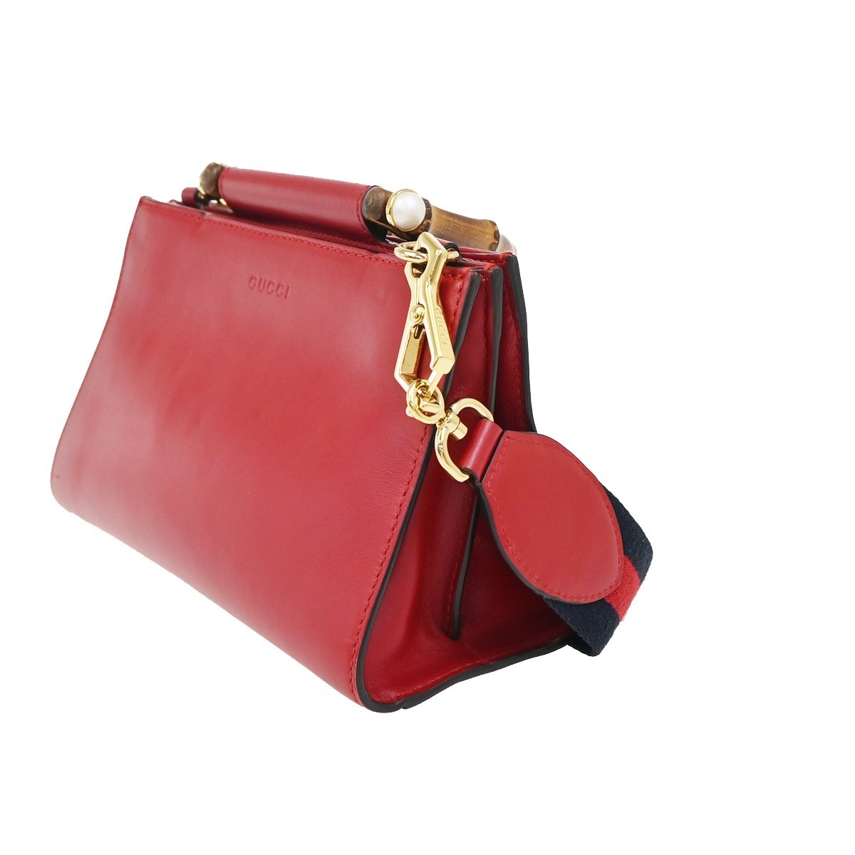 Gucci Gucci Nymphaea Top Handle Bag Leather Small Rood
