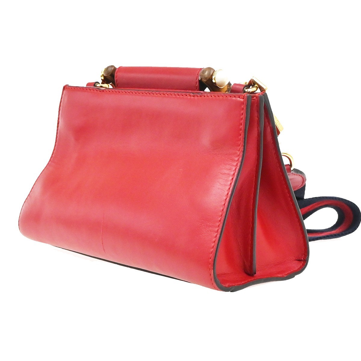 Gucci Gucci Nymphaea Top Handle Bag Leather Small Rood