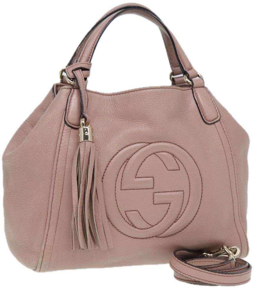 Gucci Gucci Soho Convertible Shoulder Bag Leather Small Roze