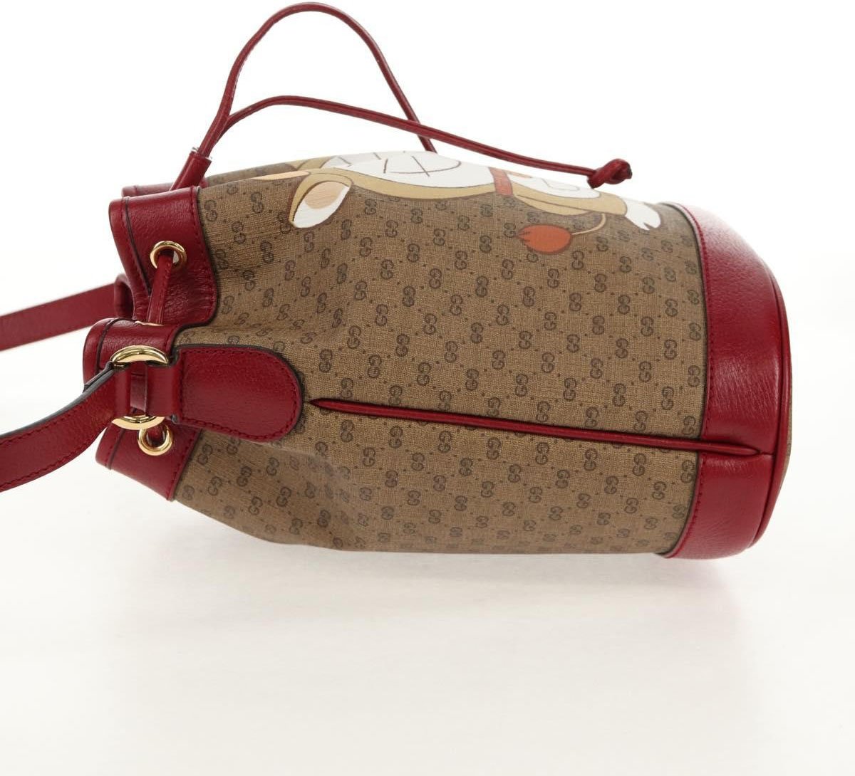Gucci Gucci Doraemon Bucket Bag Printed Mini GG Coated Canvas Small Beige