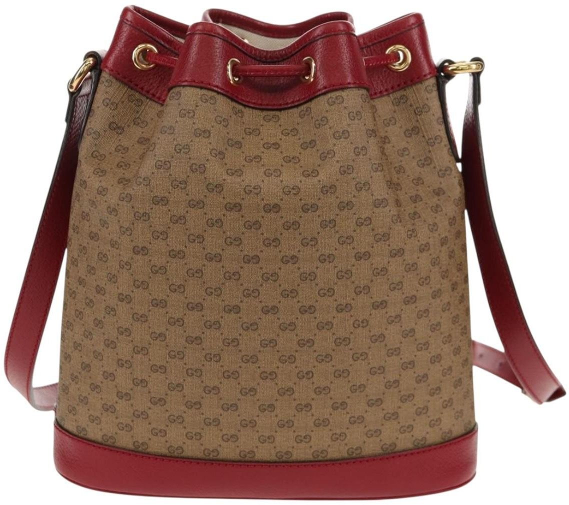 Gucci Gucci Doraemon Bucket Bag Printed Mini GG Coated Canvas Small Beige