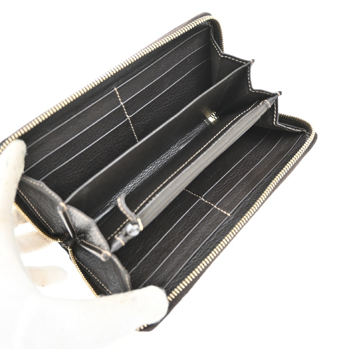 Gucci Gucci Icon Zip Around Wallet Guccissima Leather Bruin