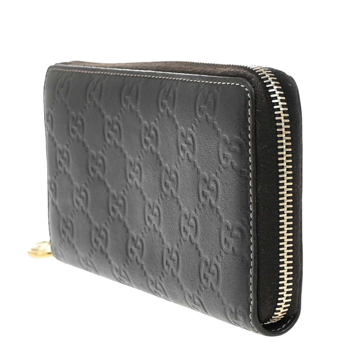 Gucci Gucci Icon Zip Around Wallet Guccissima Leather Bruin