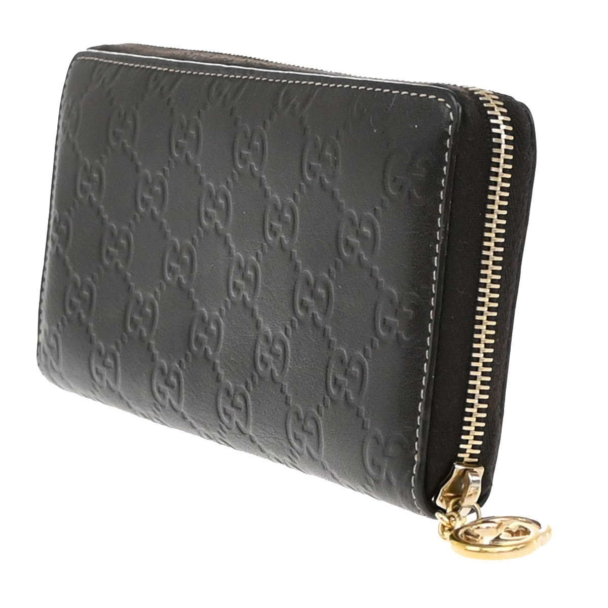 Gucci Gucci Icon Zip Around Wallet Guccissima Leather Bruin