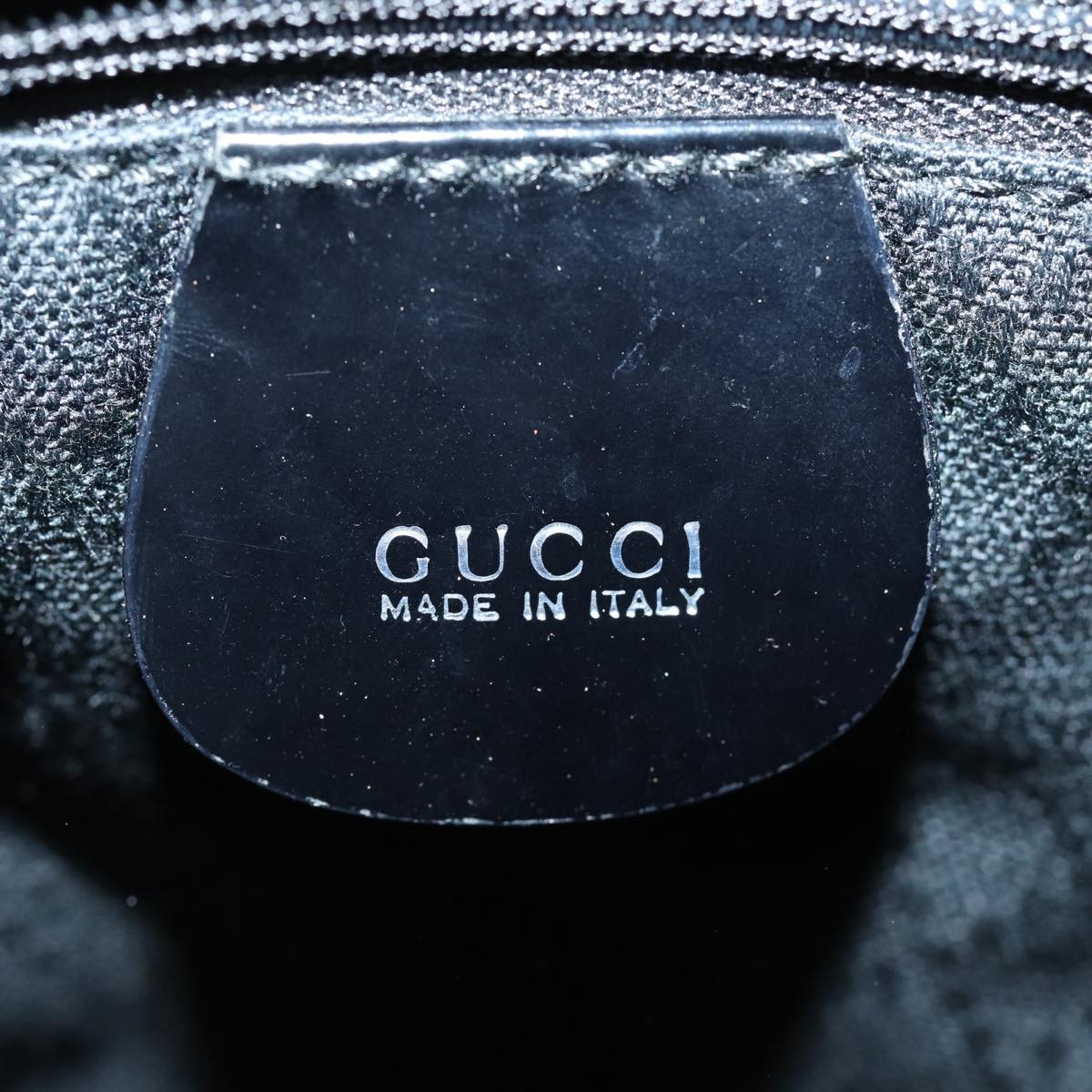 Gucci Gucci Vintage Bamboo Handle Tote Canvas Zwart