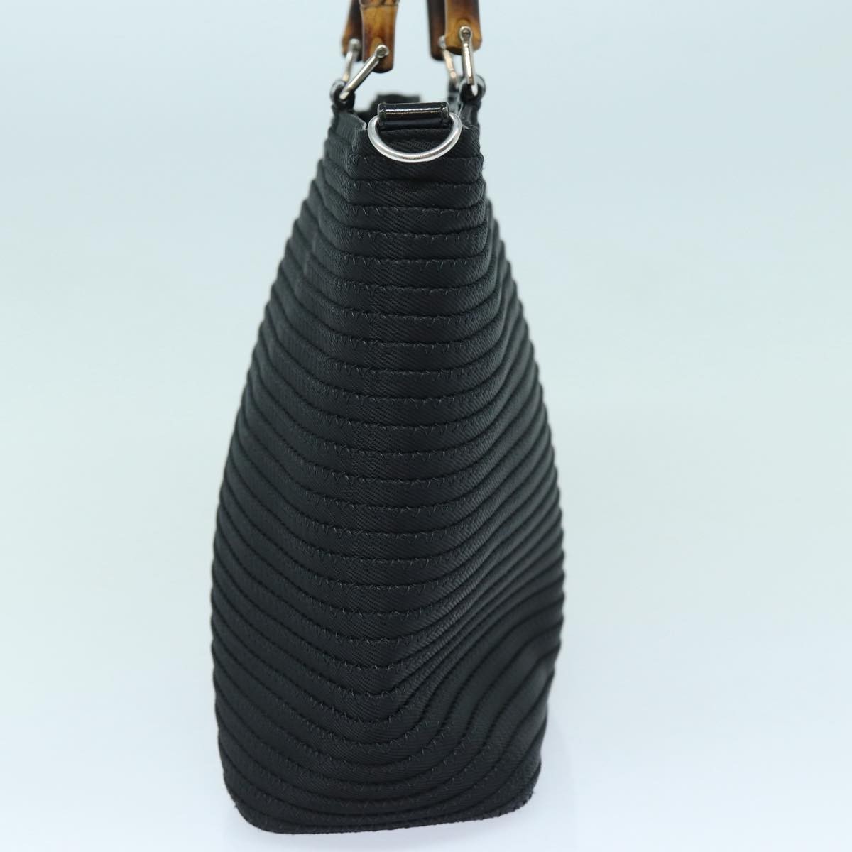 Gucci Gucci Vintage Bamboo Handle Tote Canvas Zwart