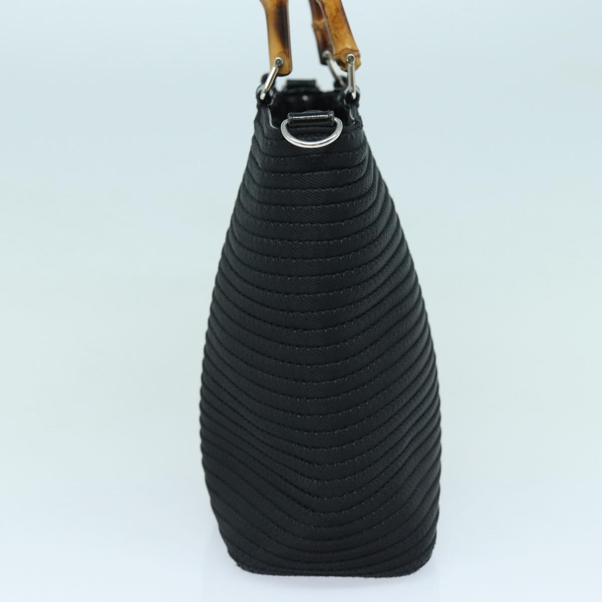 Gucci Gucci Vintage Bamboo Handle Tote Canvas Zwart