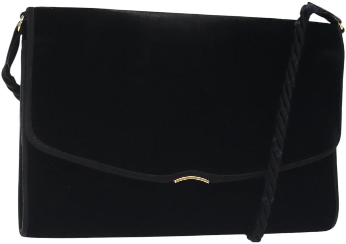 Gucci Gucci Vintage Shoulder Bag Velvet Zwart