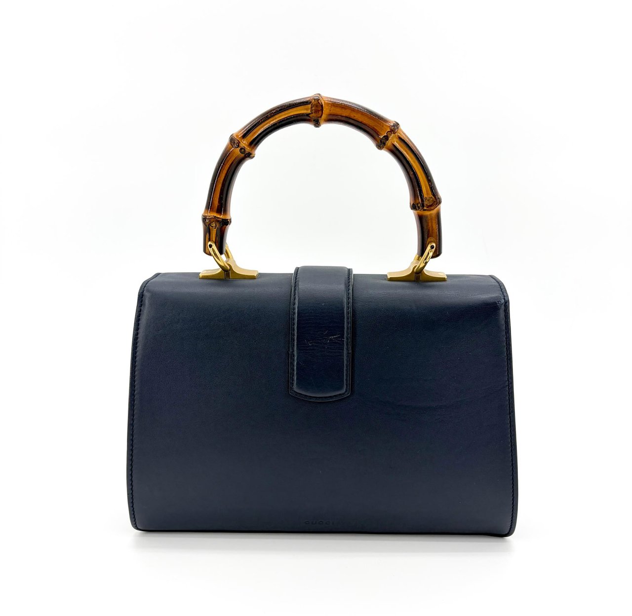 Gucci Dionysus Bamboo Top Handle Bag Colorblock Leather Medium Navy