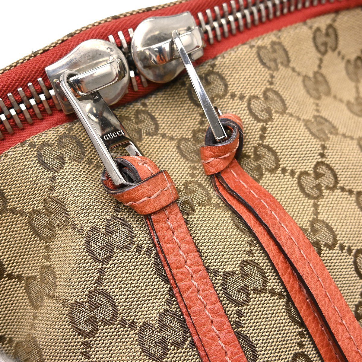Gucci Bamboo Boston Horsebit Canvas with Leather Beige