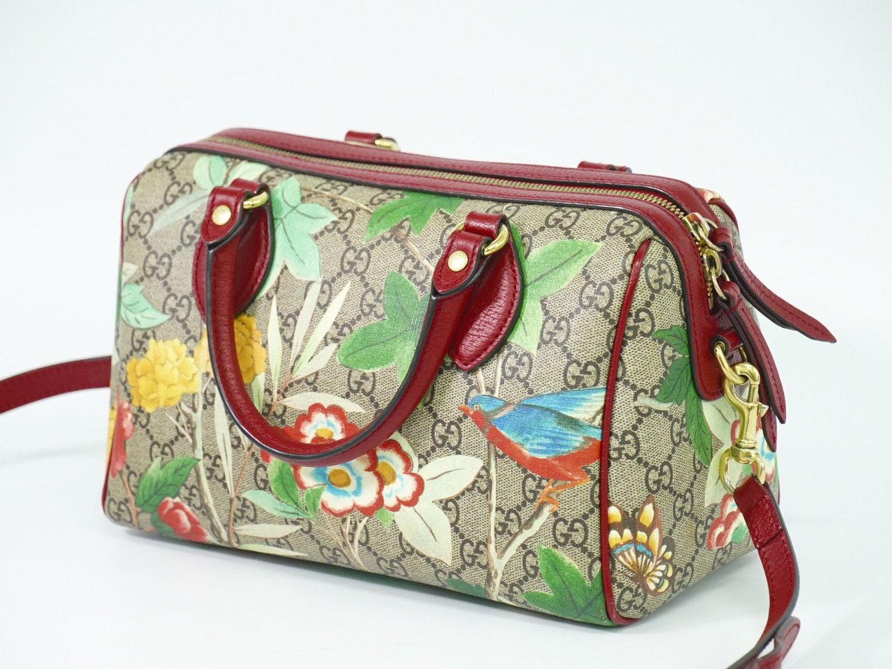 Gucci Gucci Convertible Boston Bag Tian Print GG Coated Canvas Small Divers